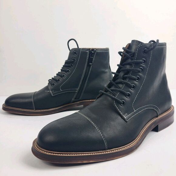 Steve Madden Other - Steve Madden Hodge Lace up oiled Leather upper Boot Round toe Black 7.5M